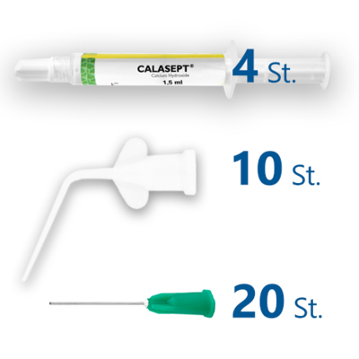 Calasept 4x1,5 ml/20st 21G Kanülen ink. 10st Kanülen S (Katze) Calasept 4x1,5 ml/20st 21G Kanülen ink. 10st Kanülen S (Katze)
